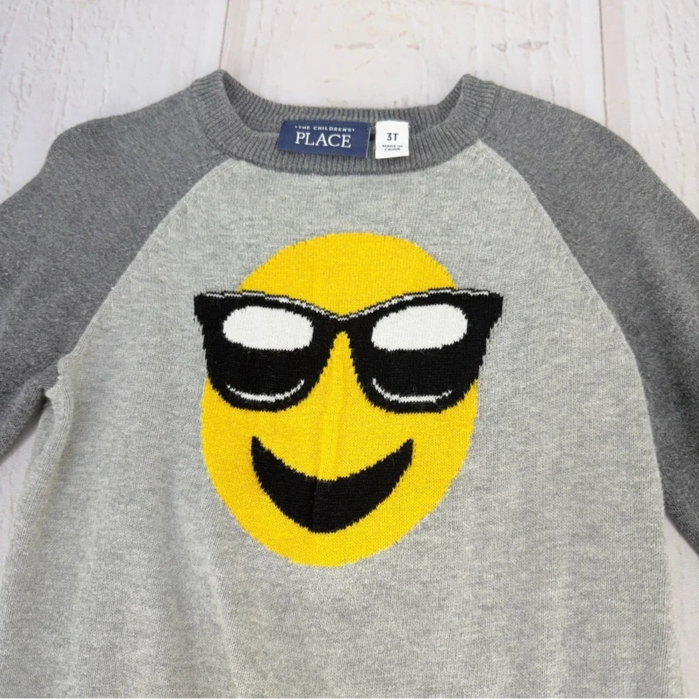 Children’s Place 2pc Sweater Bundle Emoji Rainbow Boys 3T‎